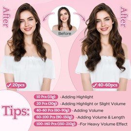 SEGO Pro 55cm Tape in Extensions Echthaar Haarverlängerung Naturhaarfarbe 10PCS 15g Invisible Skin Weft Haarteil, #4P27,Hair Extension84