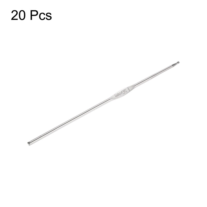 uxcell 20Pcs Crochet Hook Stainless Steel 1.5mm US Size 8