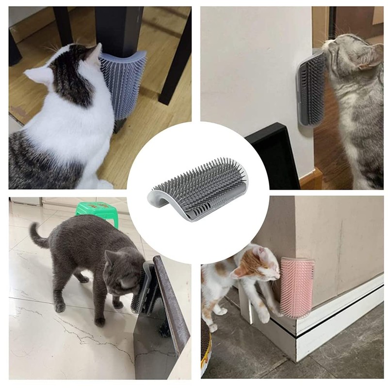 Cat Self Massage Scratcher Brush Comb Wall Corner Cat Scratching