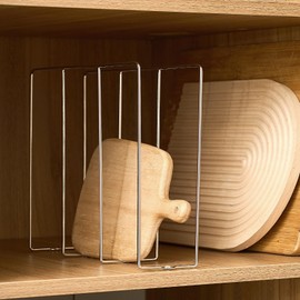 Blulu 1 Pcs U Shaped Cookie Sheet Organizer for Cabinet Baking Sheet Organizer Kitchen Cabinet Dividers Vertical Chrome Divider Pan Rack Storage Wires Tray Dividers Face Opening of 3.5"