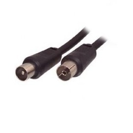 Ex-Pro Black Coax TV RF Ariel connection Cable Lead - P-S/Plug to Socket/Male to Female - 1.5m