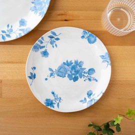 Tarhong DN23986170 Cottage Blue Floral Salad Plate, 8.3 inches (21 cm), Dish, Crack-resistant, Melamine Tableware, Plastic, Dishwasher Safe, One-Plate, Stylish, Cute, Lightweight, Outdoor, Camping