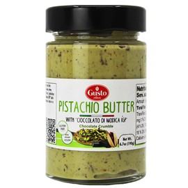 GUSTO ETNA GUSTO ETNA Pistachio Butter/Spreadable Cream with Chocolate Chips, 6.7 oz (190g), Rich & Nutty Spread for Knafeh Pistachio Chocolate Bars, Sweet Pistachio, Pistachio Paste, From Italy, Non GMO