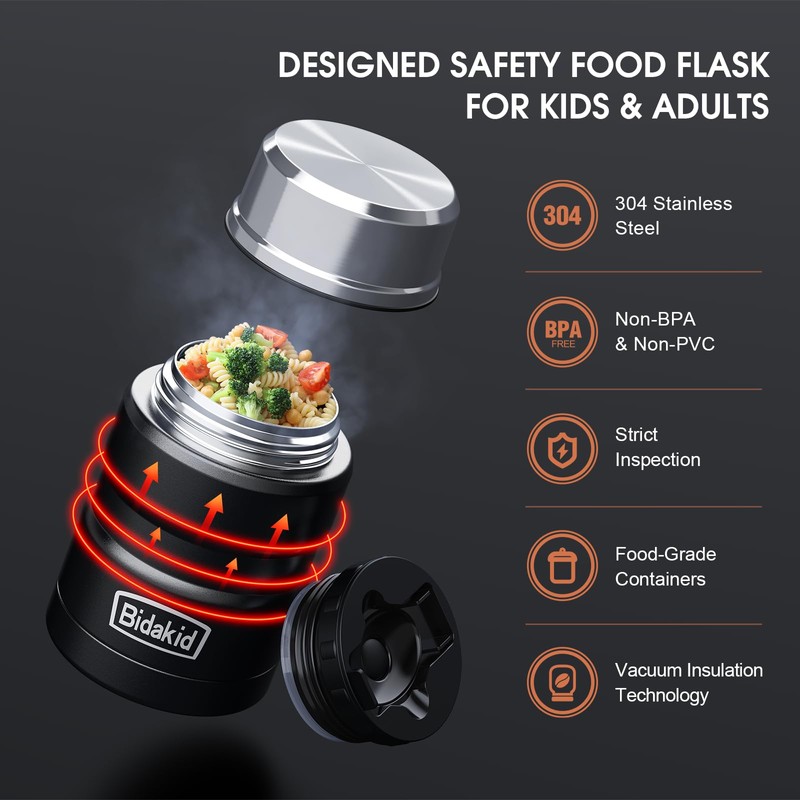Bidakid Insulated Food Jar Set – 25.4oz & 17oz Stainless