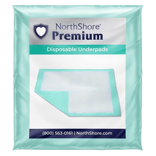 NorthShore Premium, 36 x 36, 40 oz, Green Super-Absorbent Underpads (Chux), X-Large, Case/80 (8/10s)