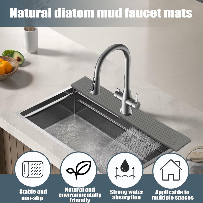 Stargaz Faucet Mat For Kitchen Sink，Sink stone quick dry around