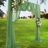 VACVELT Wedding Arch Draping Fabric Sage Green Chiffon, 1 Panel