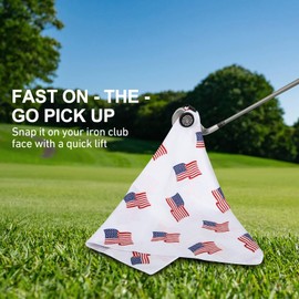 US Flag Magnetic Golf Towel for Men Women Golfer - Microfiber Golf Towel Magnet with Waffle Texture - Strengthen Magnet Golf Towels for Strong Hold to Metal Objects