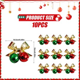 Pack of 10 Christmas Nail Charms Christmas Bow Nail Charms 3D Christmas Metal Nail Art Decoration Xmas Nail Charms Kit for DIY Manicure Nail Art Salon Decoration