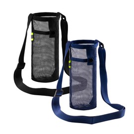 Toptime Bottle Holder, Pack of 2, Mesh Water Bottle Holder with Adjustable Shoulder Strap, Water Bottle for Hanging, Outdoor Portable Water Bottle Holder, Bottle Bag for Camping, Hiking