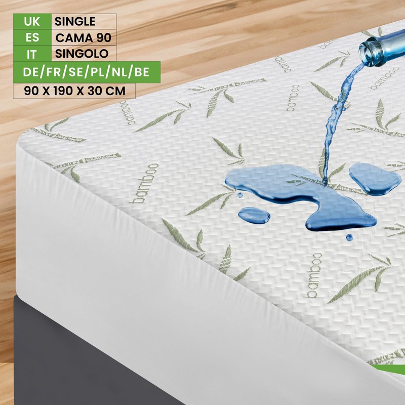 Utopia Bedding Waterproof Bamboo Mattress Protector - (90 x 190