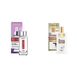 LOreal Paris Serum Facial Anti Arrugas Acido Hialuronico Revitalift  Uv Defender bloqueador solar Fluido Invisible FPS 50                             