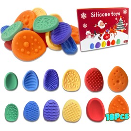 18pcs Children's Fidget Toys Sensory Stone for Kids，Textured Soft Worry Stone for Autism Kids Calming - Fidget Stress Toys for Students Anxiety Relief - Small Prizes Fidget Toys，