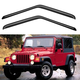 KPY Window Visor Compatible with 1997-2006 Jeep Wrangler (TJ) 2-Door, Rain Guard Vent Deflectors Tape-On, 1997 1998 1999 2000 2001 2002 2003 2004 2005 2006