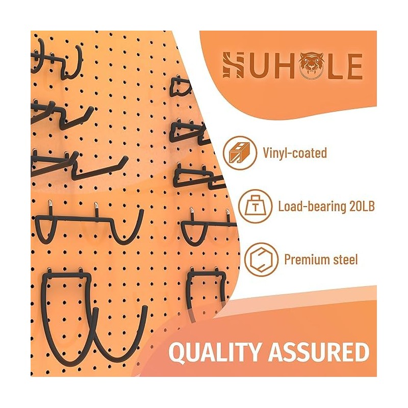 HUHOLE Pegboard Drill Holder, Peg Board Utility Hooks, 10 Pack