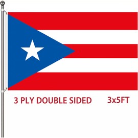 Yamizar Puerto Rico Flag Heavy Duty double sided 3 Ply 3x5 Feet Puerto Rican National Flags with Brass Grommets, Fade-Resistant for Home, College Dorm Decor, Outdoor, Indoor