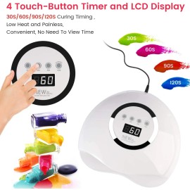 Unbranded 72W UV LED Nail Lamp Professional Nail Dryer Light Gel Based Polishes Machine