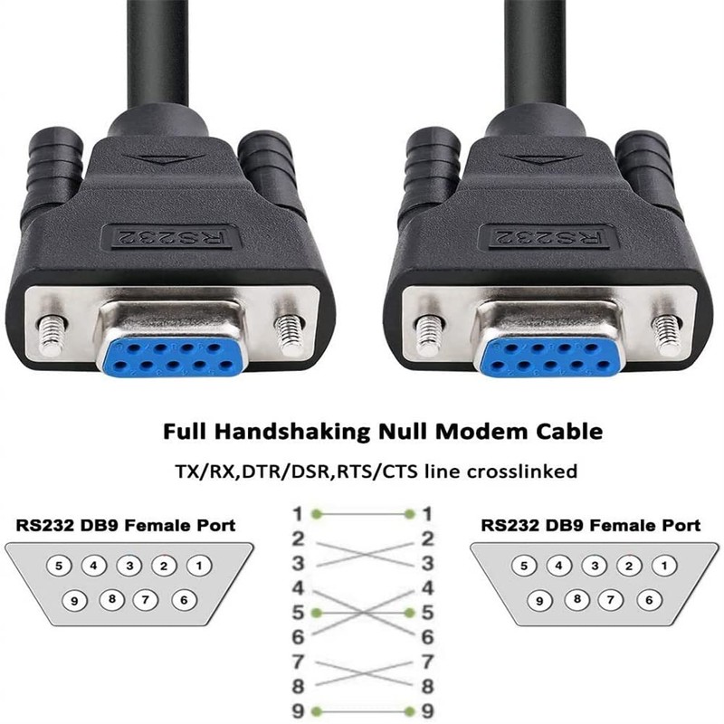 DTECH DB9 RS232 Series Cable Female to Female Zero Modem