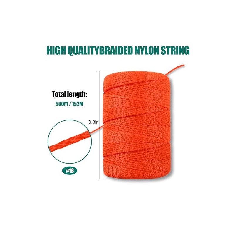 Romeda Mason Line #18, 500 Ft Orange String, Construction Twine