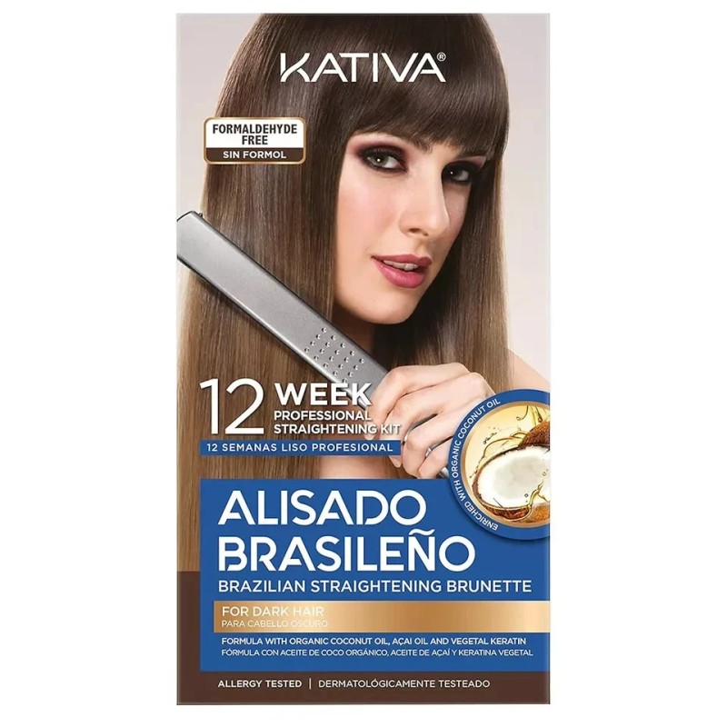 Kativa Brazilian Straightening Brunette Kit, 12 Weeks of Home Use