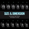 TOMICCA 504 Pieces American Almond Nail Caps 12 Sizes Clear