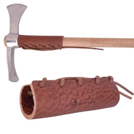 Leather Axe Collar Guard, Axe Handle Wraps Covers for Gardening Picks or Camping Axes Protector (Axe Collar 05)