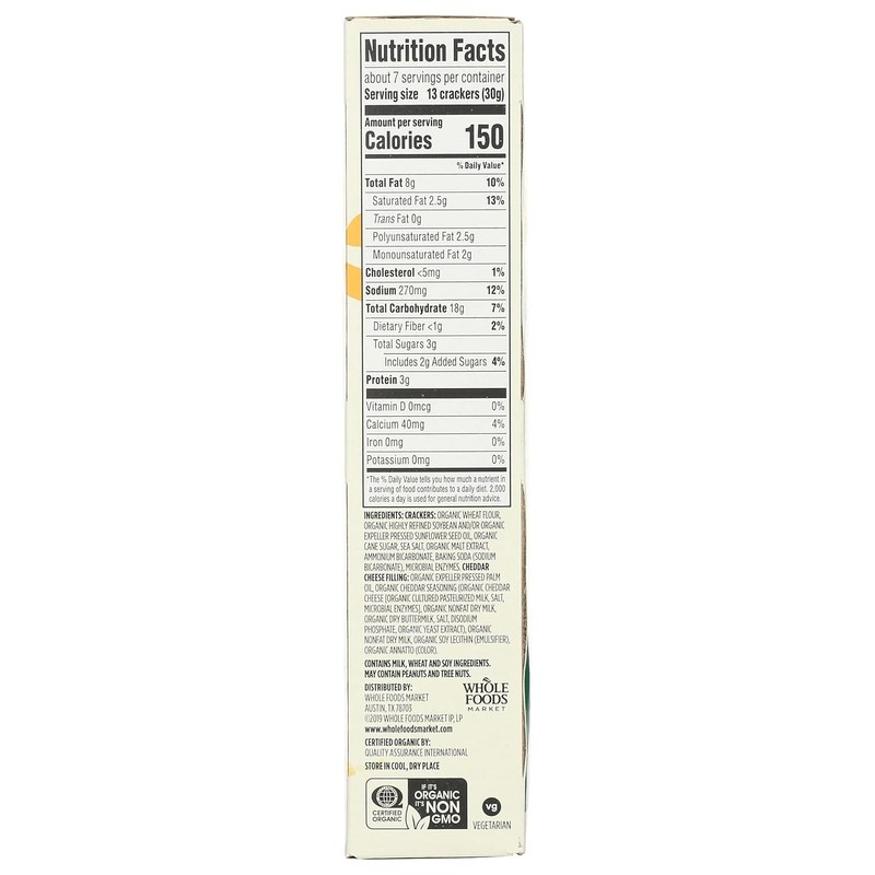 365 by Whole Foods Market, Organic Mini Cheese Sandwich Crackers,