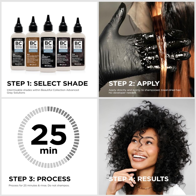 Clairol Professional Beautiful Collection Advanced Gray Solutions, 3W Rich Walnut,