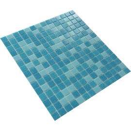 Pool Mosaic Swimming Pool Mosaic Glass Mosaic Blue Mix Front Paper Glued for Pool Mosaic Stone Format in 20 x 20 x 4 mm Mat Dimensions 327 x 305 mm - 1 Mosaic Mat = 0.1 m²