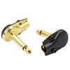 GELRHONR 6.35mm 1/4 inch 90 Degree Pancake Style Plug Connector,Gold