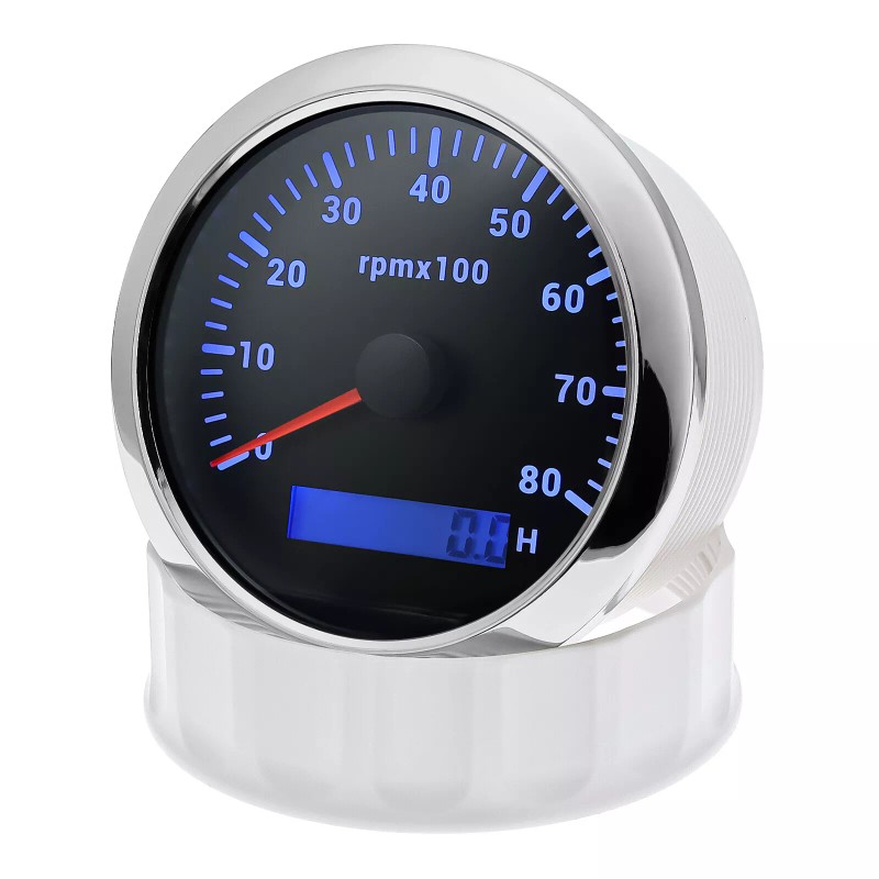 ARTILAURA 85mm Marine Tachometer 0-8000RPM Gauge With Digital LED Hourmeter