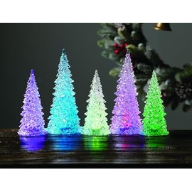 Roman 5pc. 7-9" Multicolored Lighted Tree Set, Christmas Tabletop Decoration
