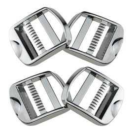 HAHIYO Adjustable Ladder Lock Webbing Release Slider Buckle Zinc Alloy Silver Tri-Glide Tension Fastener 25mm Inner Width Secure Hold up Polish Not Easy Fade Rust for Backpack Belt Strap Luggage 4PCS