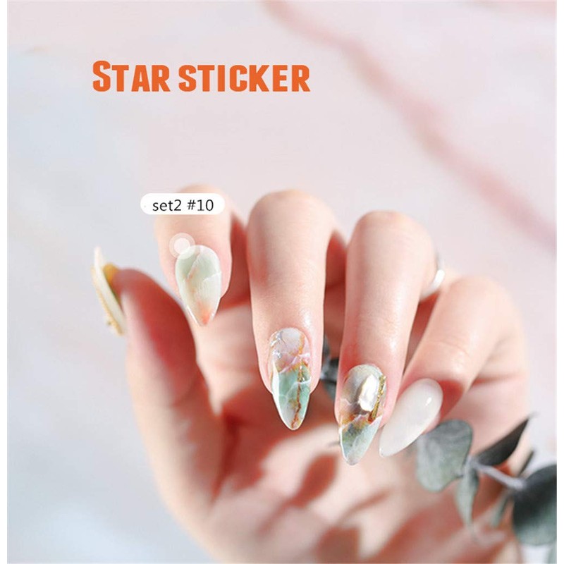 10 Stickers Laser Galaxy Starry Sky Nail Foil Nail Decor