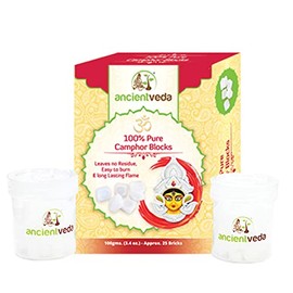 Ancient VEDA 100% Pure Natural Camphor Tablets for Bug Bites, Itching, Mild Burns and Muscle Soreness (100 GMS)