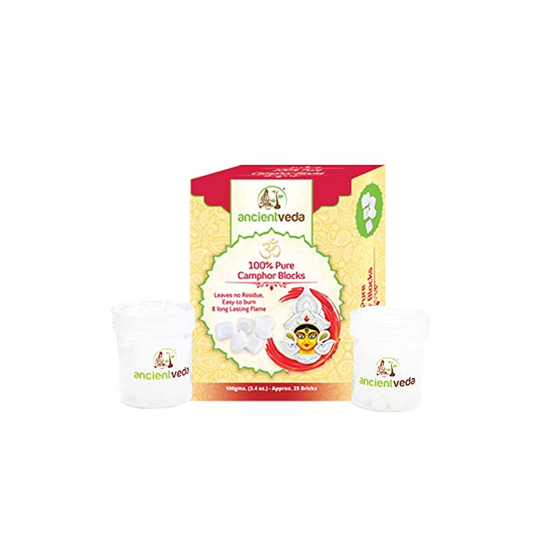 Ancient VEDA 100% Pure Natural Camphor Tablets for Bug Bites,