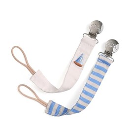 Itzy Ritzy - Correas para chupete de tela, paquete de 2 unidades, a rayas