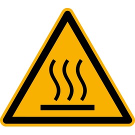 Sticker Warning Sign Warning of Hot Surface Warning Sticker ASR/ISO W017 SL50 mm Pack of 12