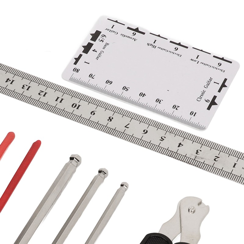 Guitar Maintenance Tool Kit Hex Wrench File Screwdriver Ruler String