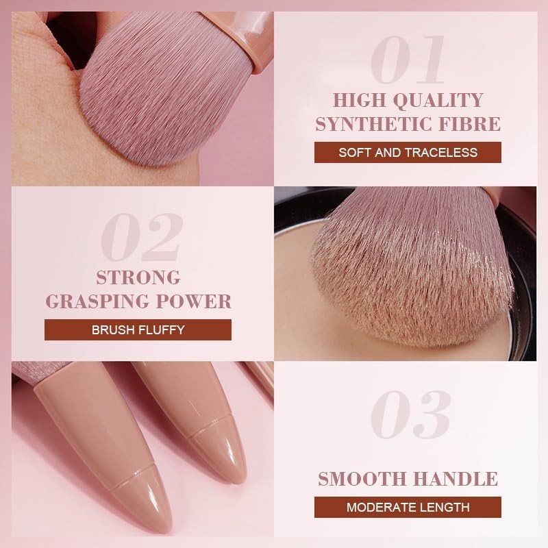 Set de Brochas de Maquillaje de Viaje 5PCS Mini de