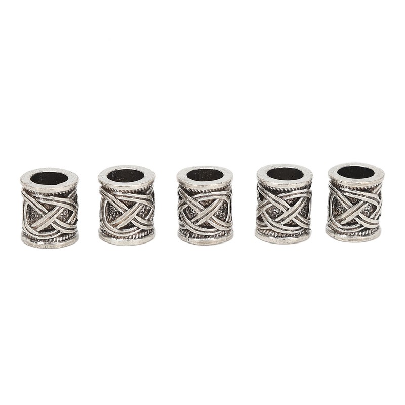 20PCS Beard Beads Retro Alloy Multipurpose Hair Tube Beads for