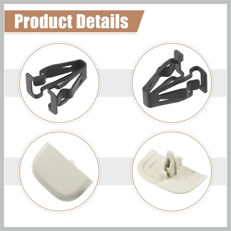 RATCHROLL 2 Set Beige Iron Sun Visor Cap Clip Clip
