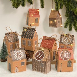 RUBY Advent Calendar for Filling, 24 Small Gift Boxes with Number Stickers, 2025 Craft Set for Christmas Calendar Houses for Children and Adults