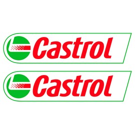 Castrol Oil Retro Sticker Laminated Vinyl x2