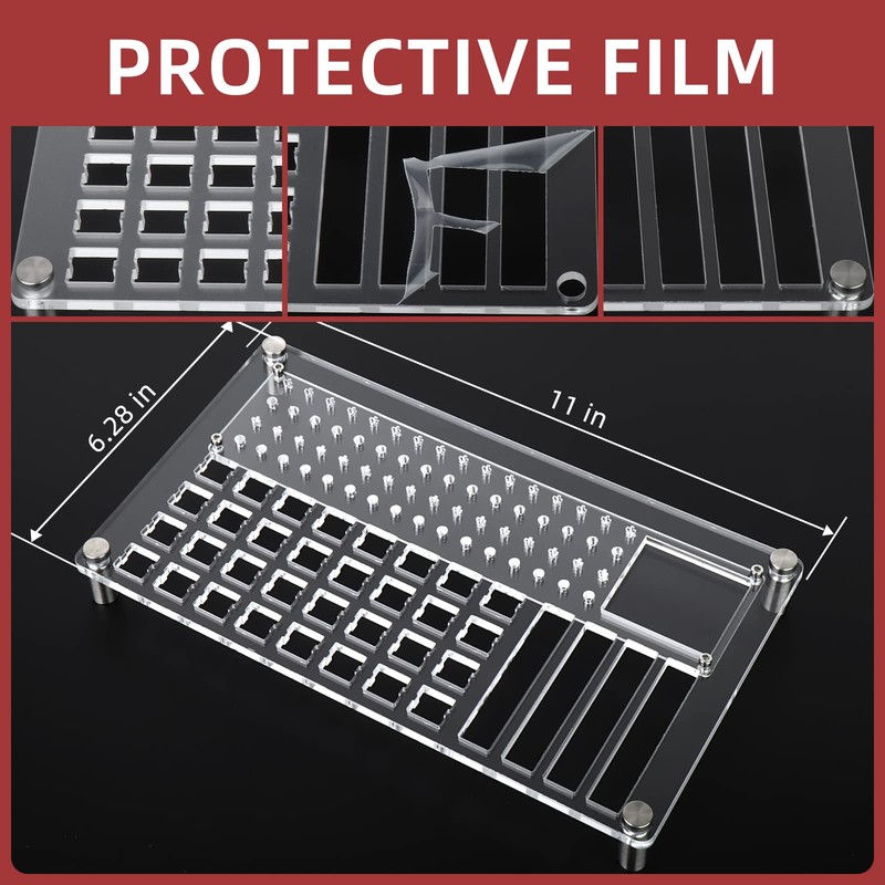 RunJRX YIMAGUJRX 32 Switches Acrylic Lube Station,Keyboard Lube Kit,Switch Opener,Switch