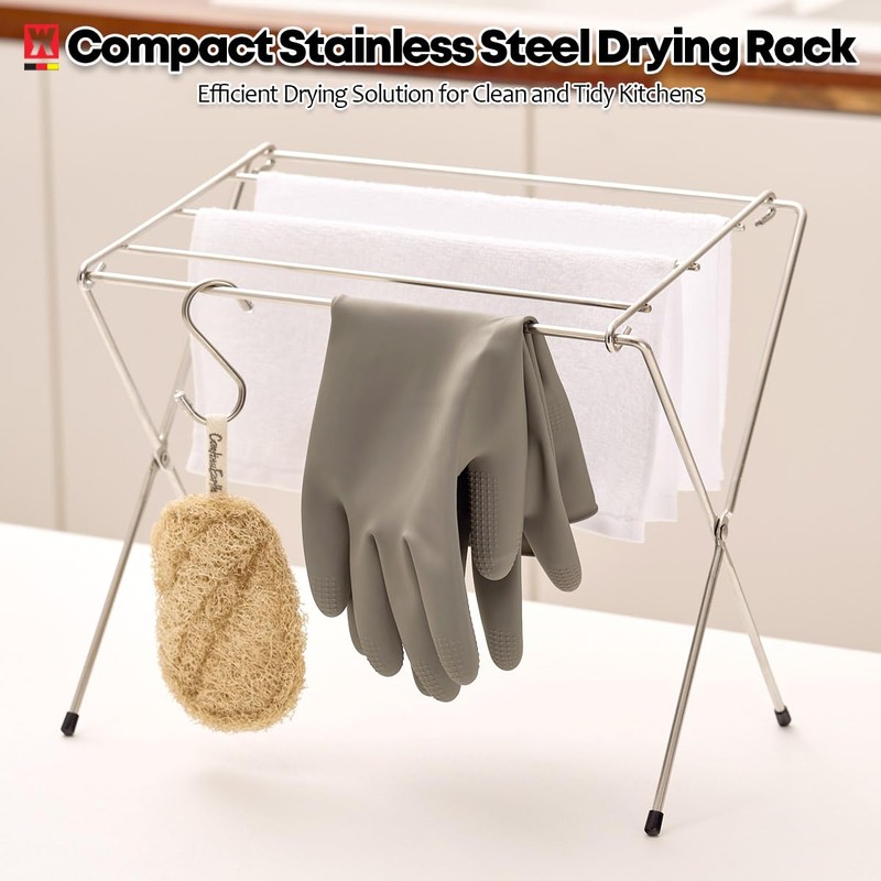 WAGENSTEIGER Stainless Steel Home Kitchen Countertop Dishcloth Towel Drying Rack,