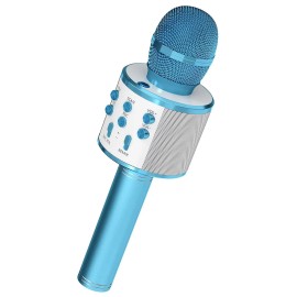 3 in 1 Portable Blue for Karaoke Player with Wireless Microphone and Built-in Speakercolor: BLUE Color