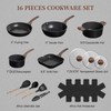 Kikcoin 16Pcs Pots and Pans Set Nonstick Ceramic Cookware Sets