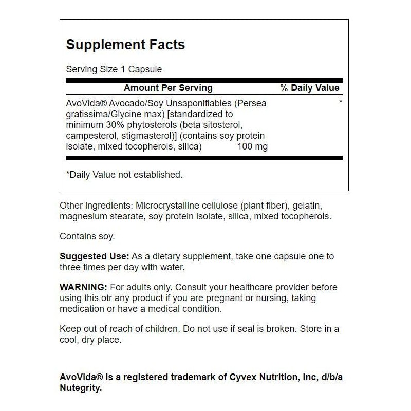 Swanson Avovida 100 Milligrams 60 Capsules