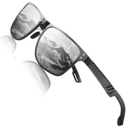 ANYLUV Polarized Sunglasses for Men Rectangular Classic Al-Mg Metal Frame Sun Glasses Mens Sunglasses with UV Protection